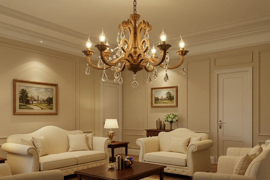 لوستر چوبی برای پذیرایی